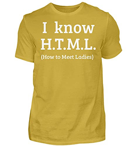 T-shirt PHP HTML MYSQL homme jaune L - Vêtement de programmateur informatique