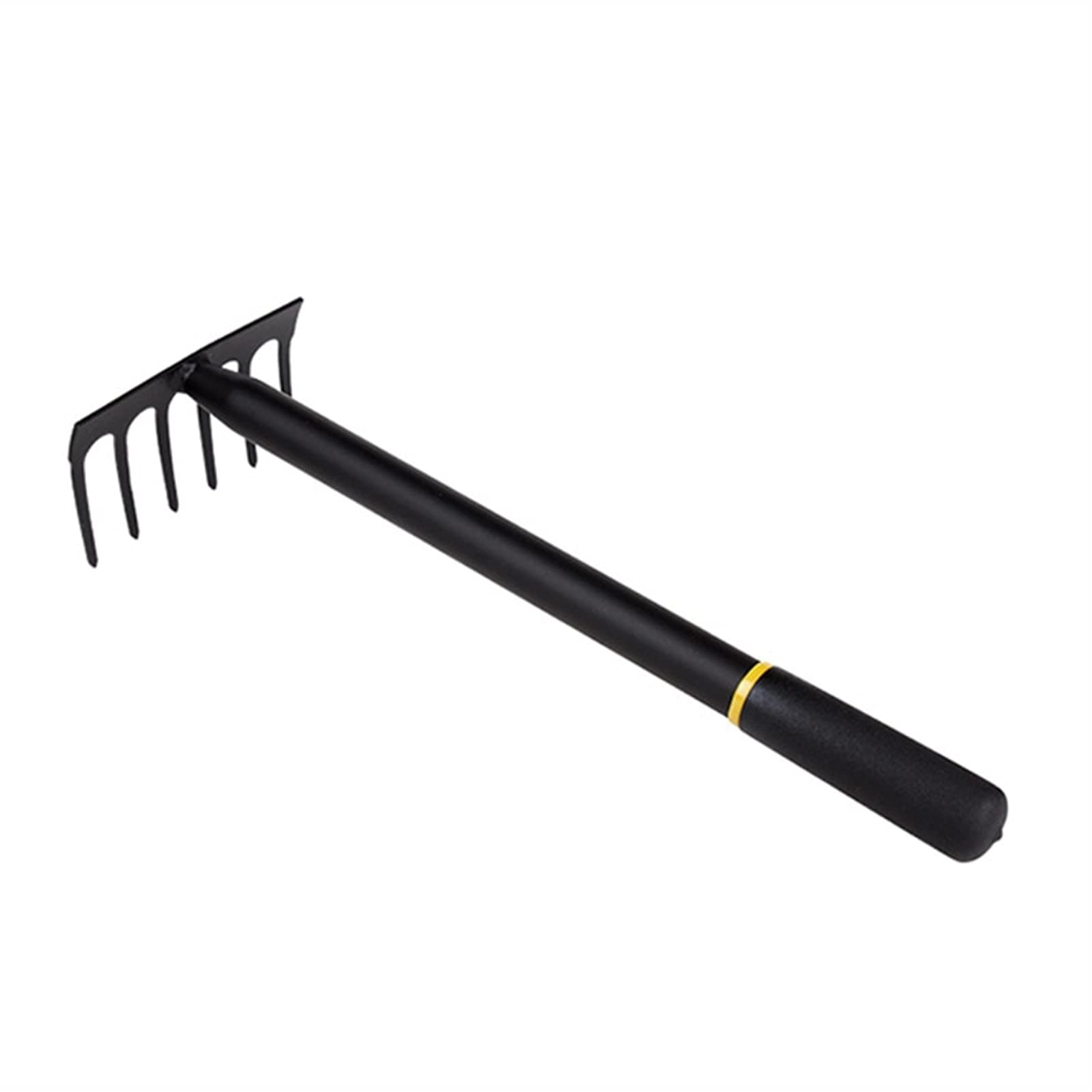 Xclou Escoba Pequeña De Jardín - Rastrillo De 9 Dientes De Acero Para Hojas Y Malas Hierbas, Mango Ergonómico, Tamaño 44x13 Cm - Herramienta Ideal Para Macetas Y Jardín Zen