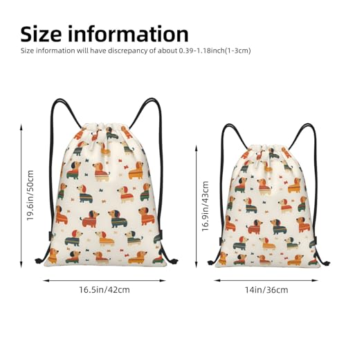 Drawstring Backpack - Cute Puppy Dog Bow Print Sports Gym Sackpack String Bag For Women Men, Lightweight Draw String Back Bag For Workout Travel2