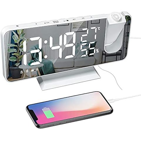 ThreeH Réveil de Projection avec Radio FM Cover