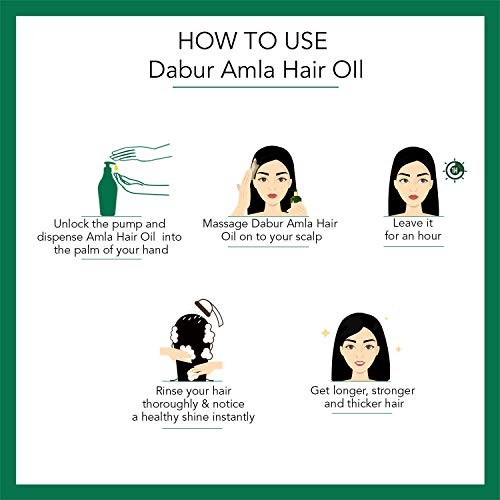 Dabur Amla Hair Oil - 550 ml | For Strong, Long and Thick hair | Nourishes Scalp | Controls Hair Fall, Strengthens Hair & Promotes Hair Growth (Pack of 3)