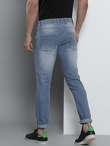 Image of The Indian Garage Co Men Slim Fit Solid Mid-Rise Stretchable Jeans