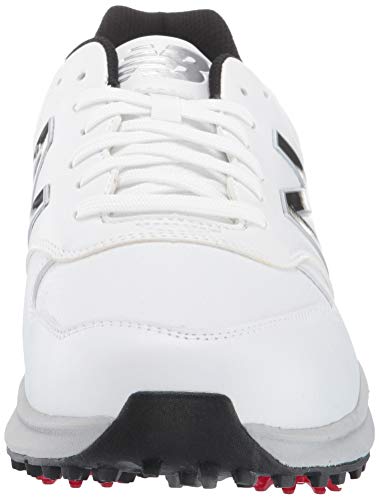 New Balance Men's Sweeper Waterproof Spiked Comfort Golf Shoe, White/Black, 10.5 4E 4E US Missouri 