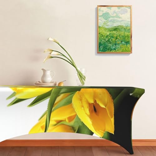 Nappe à fleurs rectangulaire 1,8m en élasthanne extensible et ajustée - 8