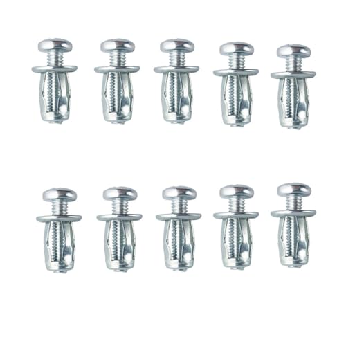 Naisfei 10 anclajes de metal huecos, M4 x 20, tornillos de pétalos, robustos anclajes de pared hueca para decoración del hogar y fijaciones en paredes de cartón-yeso