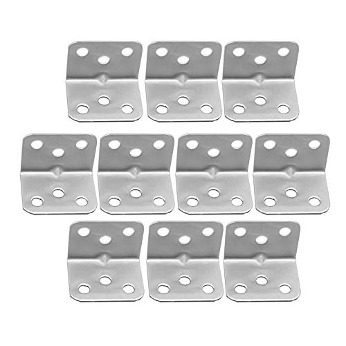 Yetaha 10PCS Right Corner Brackets 26 x 26 x 35.5 mm, Stainless Steel L Bracket, 90 Degree Corner Brace Joint Connector - Image 3