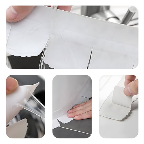 Wasserdichter Aufkleber Nähte im Toilettenboden, Waterdichte en Dreckig Tape, Auf die küche/toilette/badezimmer in der ecke.Verhindert, dass Feuchtigkeit und verhindert Schimmel(1.5m) (Transparent)