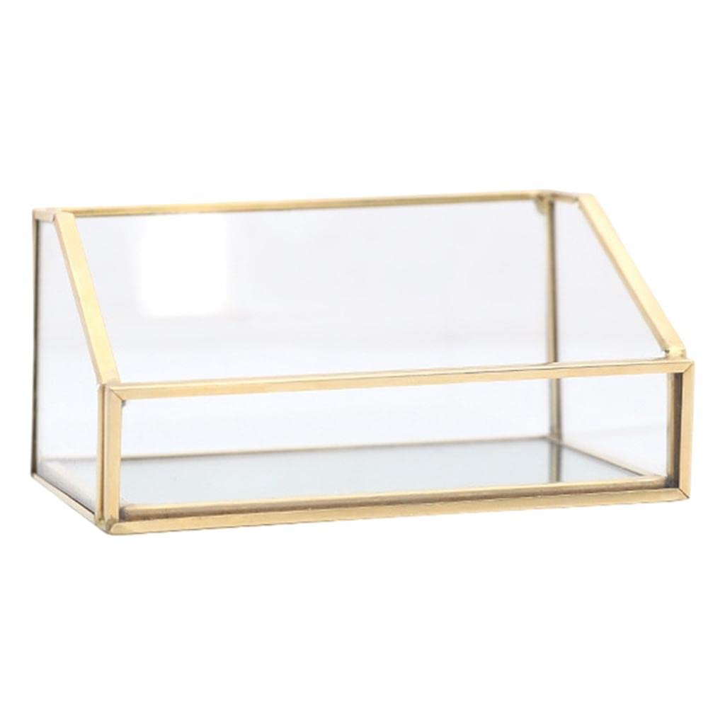 WOVEBIUS Desktop Business Card Holder Display Organizer Storage Box 11x6.5x6.5cm,Trapezoidal