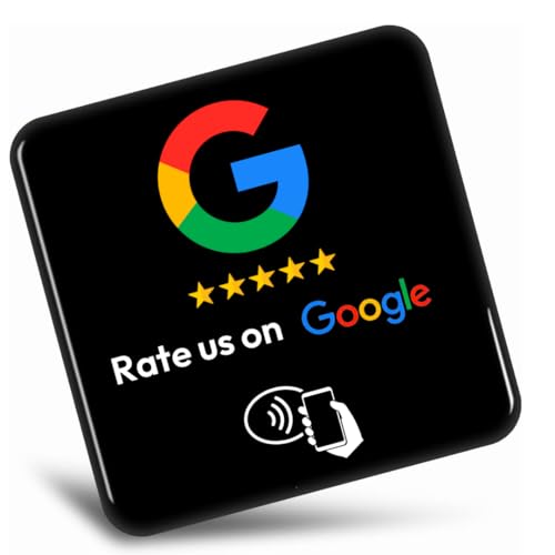 Tarjeta de calificación de Google Comentarios con chip NFC | Preprogramado para su tienda | Obtenga más comentarios