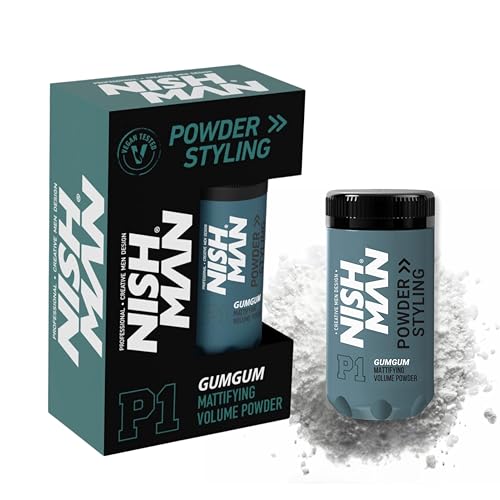 NISHMAN Polvo de Peinado P1 Gumgum 20g - Aroma a Chicle - Máximo Volumen y Textura - Fijación Flexible y Acabado Mate