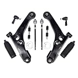 Flynsu 10pcs Front Lower Control Arm, Inner Outer Tie Rod End, Sway Bar Links, Rack and Pinion Boot Kit Replacement for 2002-2007 Mitsubishi Lancer FWD K620384 K620345 K90247 EV80587 ES3704