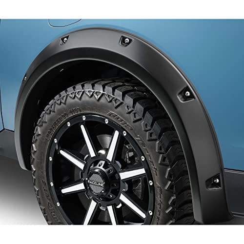 Bushwacker Pocket/Rivet Style Rear Fender Flares | 2-Piece Set, Black, Smooth Finish | 20142-02 | Fits 2022 Ford Maverick