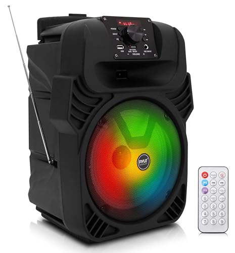 Pyle 8" Portable Bluetooth PA Speaker - 500W Rechargeable Indoor/Outdoor Karaoke Machine Sound...
