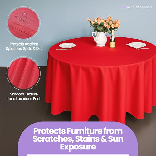 Nappe ronde polyester rouge pour sublimer vos tables d'invités - 8