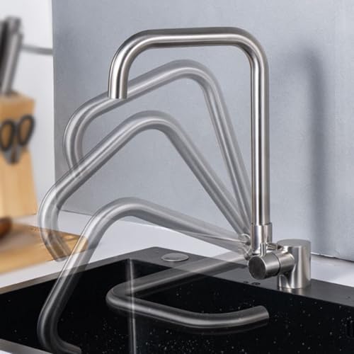 Mitigeur de cuisine premium pliable LWX en acier inoxydable brossé
