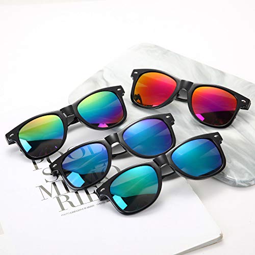 Fsmiling Bulk Kids Sunglasses Party Favors 12Pack Vintage 80'S Retro Unisex Neon Mirror Sunglasses For Kids Boys Girls Beach Pool Birthday Party Supplies #TOP3
