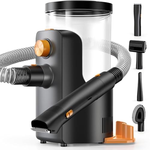 buenkee Dog Grooming Vacuum, 4.5L Extra-Large Dust Cup Dog Grooming Kit, 14000Pa High-Suction Pet Groomer with Clippers, Low-Noise All-in-One Shedding Control Set for Home Use