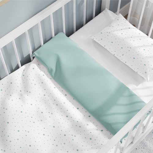 Pirinins Funda Nordica Estrella Verde Reversible para Maxicuna Infantil de 70x140 cm Algodón 100% Organico Prevenir Alergia Dormitorio Manta Decorativa Ultra Suave Colección Premium