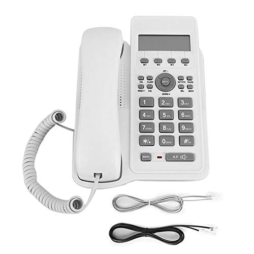 Außenhandelstelefon, Zweidraht-Schnittstellenkabel Festnetztelefon Desktop-Wandhalterung Energiesparendes Hängetelefon für Heim/Büro(Weiß)