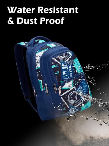 Image of Lavie Sport Spaceship 30L Navy Backpack |Organizer & Bottle Holder |Gift for Men, Women, Boys, Girls | Laptop Sleeve for School & College
