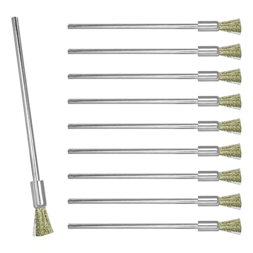 Image of Extended Cleaning End Copper Wire Brush Pen, Mandrel Rust Paint Removal Bits, Polishing Rotary Tool Accessories - 10Pcs
