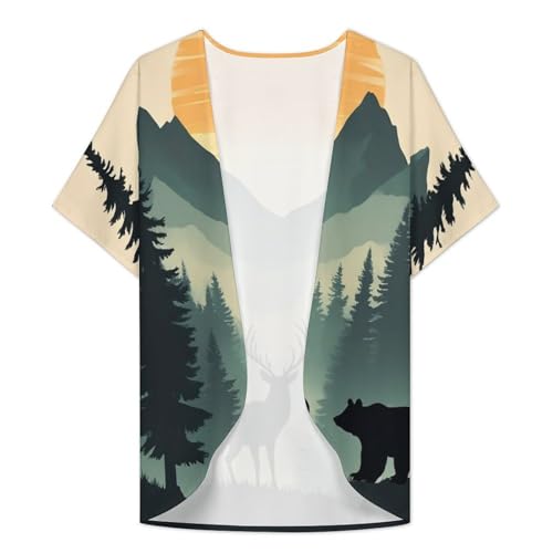 2025 Women's Elegant Cardigan Open-Front Short Sleeve Beach Cover Ups3