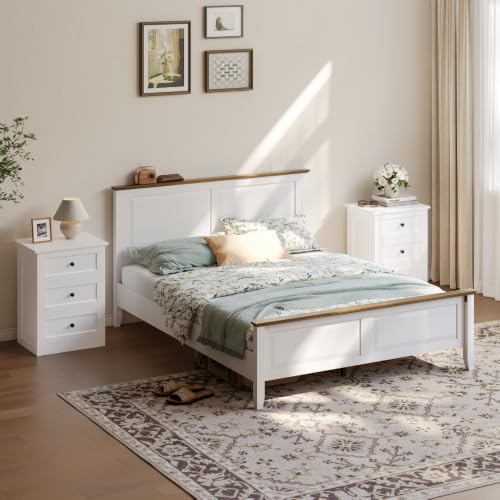 wanan Nightstands Set of 2 with Hidden Drawer, White - Image 3