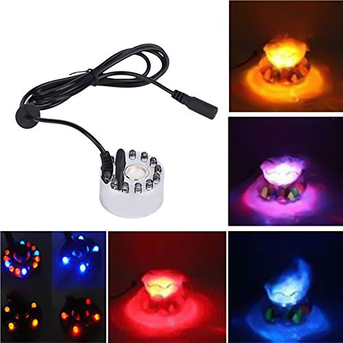 TPSKY 12 LED Light Ultrasonic Mist Maker Fogger, Water Fountain Pond Indoor Outdoor Underwater Lights,for Inndoor Outdoor Garden Fountain Accessories - Thumbnail 6