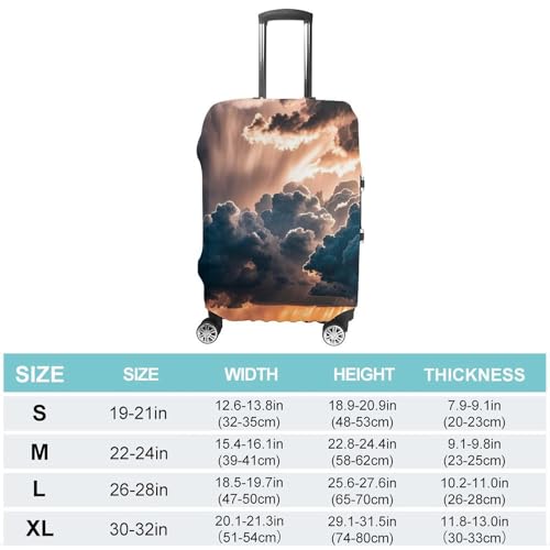 Magnificent Rainstorm Cloud Luggage Cover Simple And Generous Suitcase Dust Cover Washable, Scratch Resistant for 19-32 Inch Suitcase L2