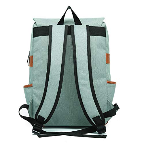 Mochila de viaje verde con compartimento seguro para ordenador de 14 a 16 pulgadas 3