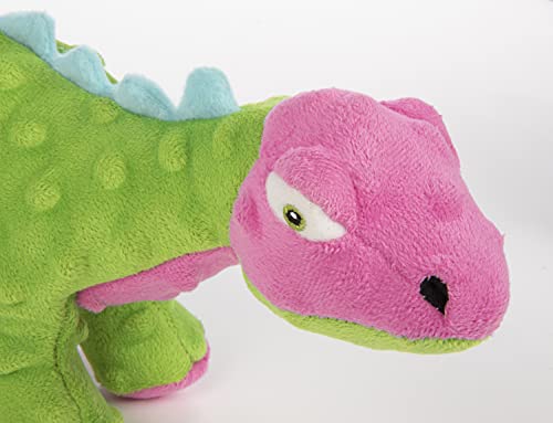 Image of goDog Dinos Spike Squeaky Plush Dog Toy, Chew Guard Technology - Green, Small