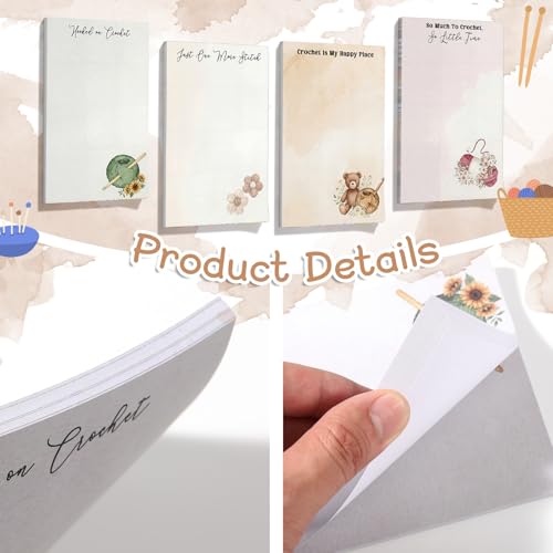 Image of Tinlade 200 Sheet 4 Styles Crochet Gifts to Do List Notepad Gift Crochet Lovers Checklist Handy Birthday Knitting Supplies for Women Crocheter Crafter Mom Sister Friends Crocheting Present, 4'' x 6''