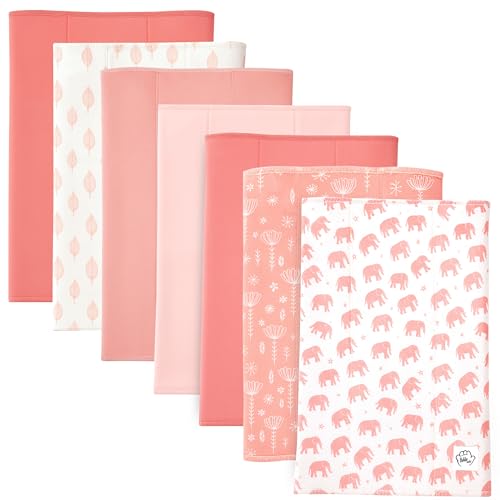 Image of Baby Burp Cloths for Boys and Girls - 7 Pack Large 100% Organic Cotton - Double Layered Extra Absorbent Burp Rags, Pink