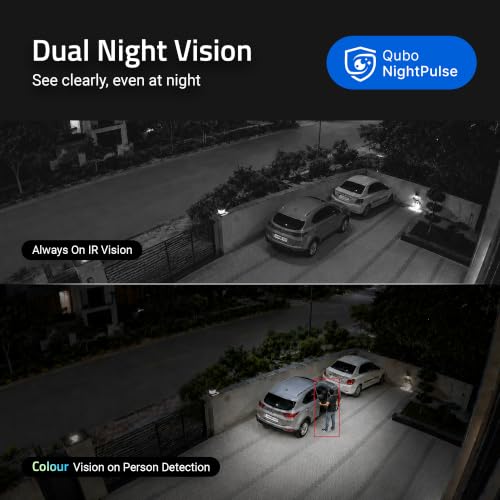 Image of Qubo Smart Outdoor Cam Pro 360 4MP | No SD Card Required, Records Directly on Cloud | STQC Certified | AI Person Detection | Automatic Alarm & Spotlight | Dual Night Vision | IP66 Rating