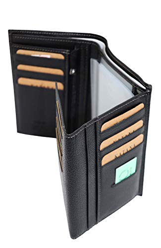 Katana 953017 grand portefeuille 3 volets en cuir noir unisexe chic