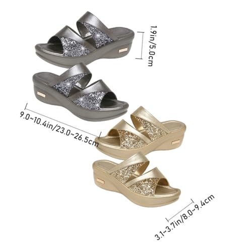 Chaussures compensées à semelle épaisse et look mode estival - 4