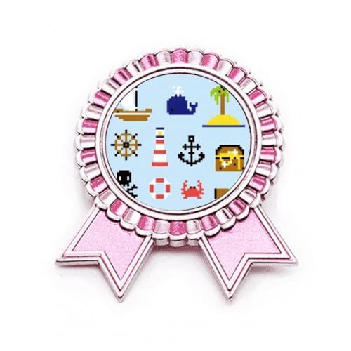 Broche rose thématique voile d'été pour grand jeu de piste en mer
