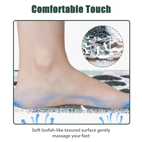 Square Shower Mat 60x60cm Non Slip Anti Mould Bathmat for Inside Shower丨Loofah Shower Mat for Inside Bath Soft Massage Mat for Bathroom Wet Areas丨Anti-Slip Bathtub Mat Washable Cuttable Quick Dry - Image 2