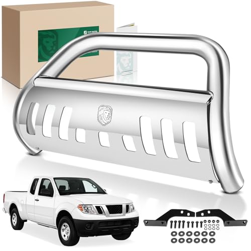 Image of YHTAUTO 3 inch Bull Bar Push Bar with Skid Plate Light Mount Fit Nissan Frontier 2022 2023 2024 2025 2026, S /S 304 Brush Guard for Truck Front Bumper Off Road Accessories