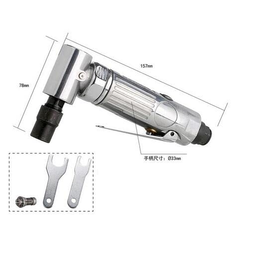 Jieotwice Industrial Right Angle Pneumatic Air Die Grinder Pneumatic Grinding Machine 20000RPM 6MM WG-202