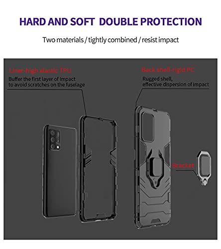 GOKEN Cover per Oppo A74 4G, TPU/PC Dual Layer