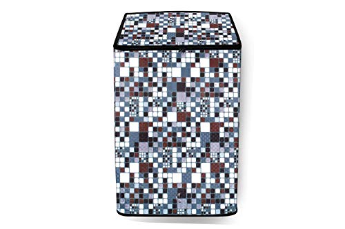 Image of Stylista PVC Washing Machine Cover Compatible for Whirlpool 7.5 KG Fully-Automatic Top Load Stainwash Deep Clean, Abstract Pattern Grey