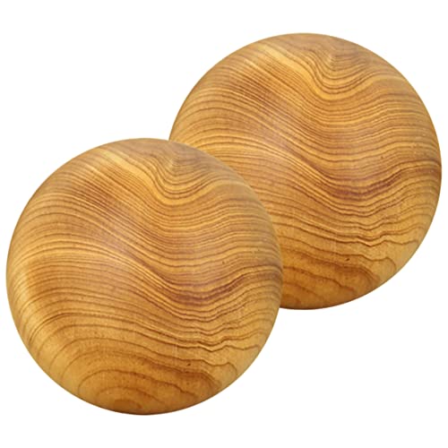 FRCOLOR 2pcs Massage Ball Wooden Neck Massager Hand Play Balls Facial Tools Massage Tools Facial Rollers Exercise Hand Balls Hand Massager Wood Crafts Sports Asia Elder Thuja