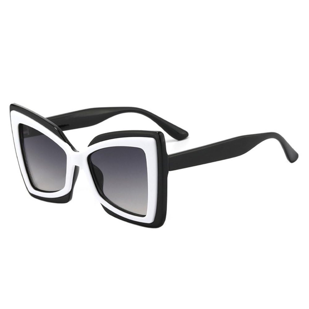 Modne, duże, dwukolorowe okulary przeciwsłoneczne damskie w stylu kocie oko, retro, z soczewkami gradientowymi, UV400, modne męskie okulary przeciwsłoneczne