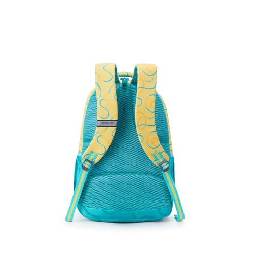 Image of American Tourister Lit | 36 Ltrs | 3 Compartments | Bottle Pocket | Ergonomic Padded Back Panel & Shoulder Straps | Secondary School Backpack | 1 Year International Warranty | Yellow /Mint