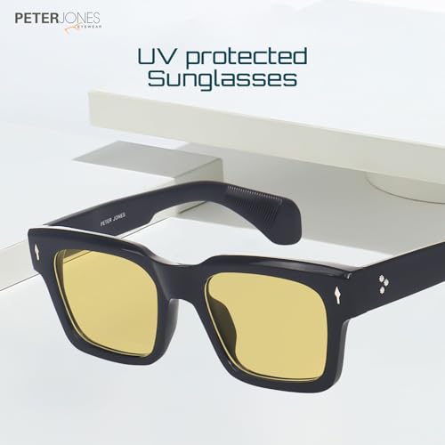 Image of Peter Jones I Zero Power Blue Cut Computer Glasses I Retro Square Shape I Gaming Glasses I UV Protected & Blocks Harmful Rays I Men & Women I Large Square 3804