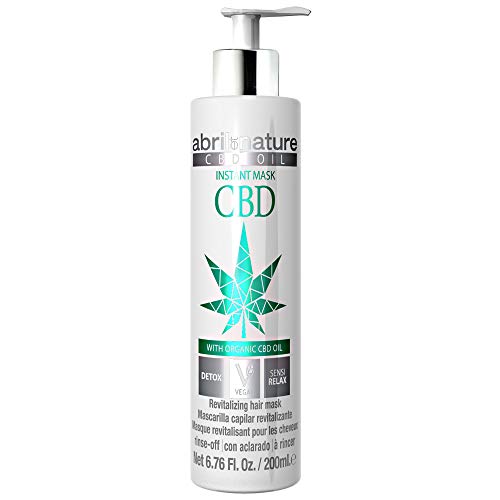abril et nature - Instant Mask CBD - Masque Hydratant - 200 ml - Pour Tous types de Cheveux - Traitement pour les Cheveux à l'Huile de Cannabis Biologique - Effet Détox et relaxant - Produit Végan Cover