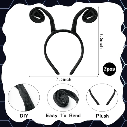Yopyame 4PCS Fly Costume Bug Accessories Set Black Velvet Bug Antenna - image 2