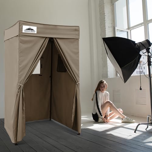EAGLE PEAK 4x4 Pop Up Changing Tent, Flat Top Changing Room, Brown miniatura 2