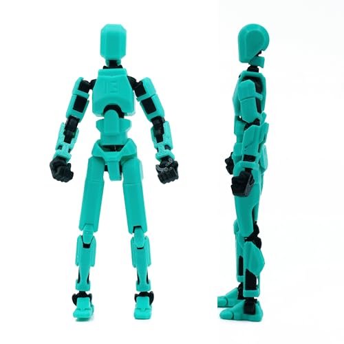 Image of Dummy 13 Action Figure Robot | Fully Articulated 3D Printed Robot Toy | 5.4-inch Collectible Figurine | Matte Finish| Unassembeled (MintGreen-Black)